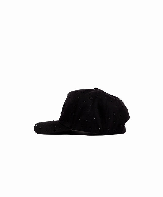 Black Rhinestone Hat - santopatron.clothing