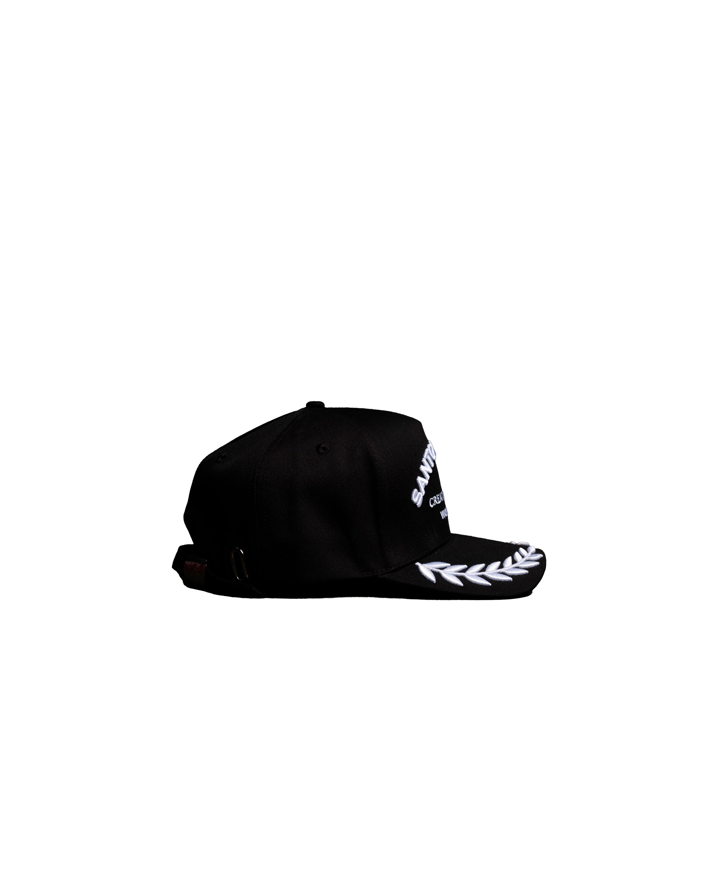 Captain Hat White Embroidery - santopatron.clothing