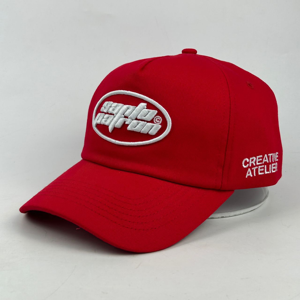 Red Basic Cap Rounded Santo Patrón Clothing