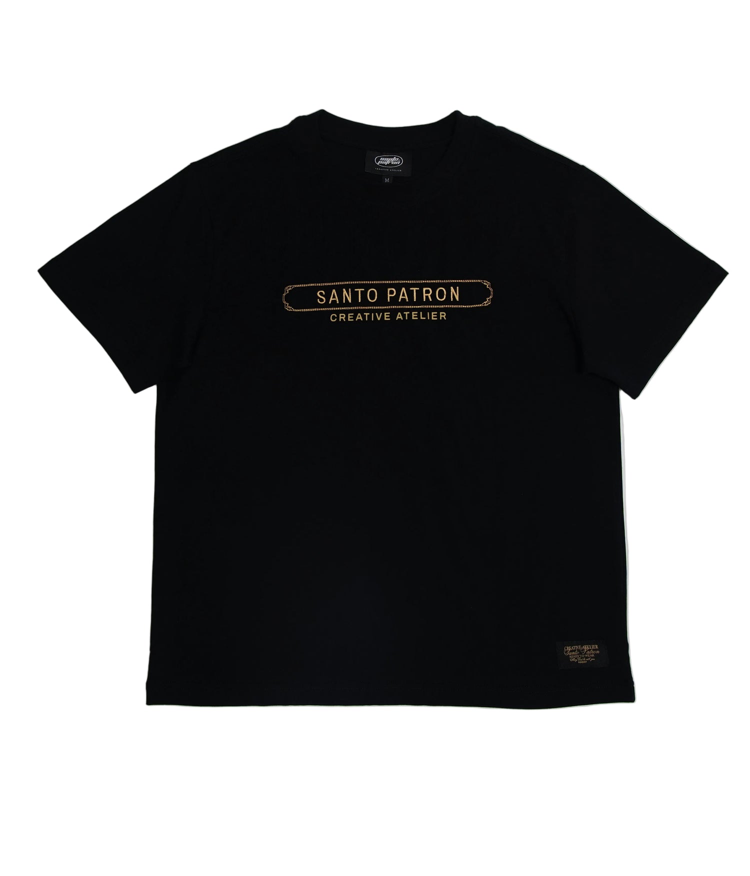Santo Patrón Golden Chain Box Logo Tee santopatron.clothing
