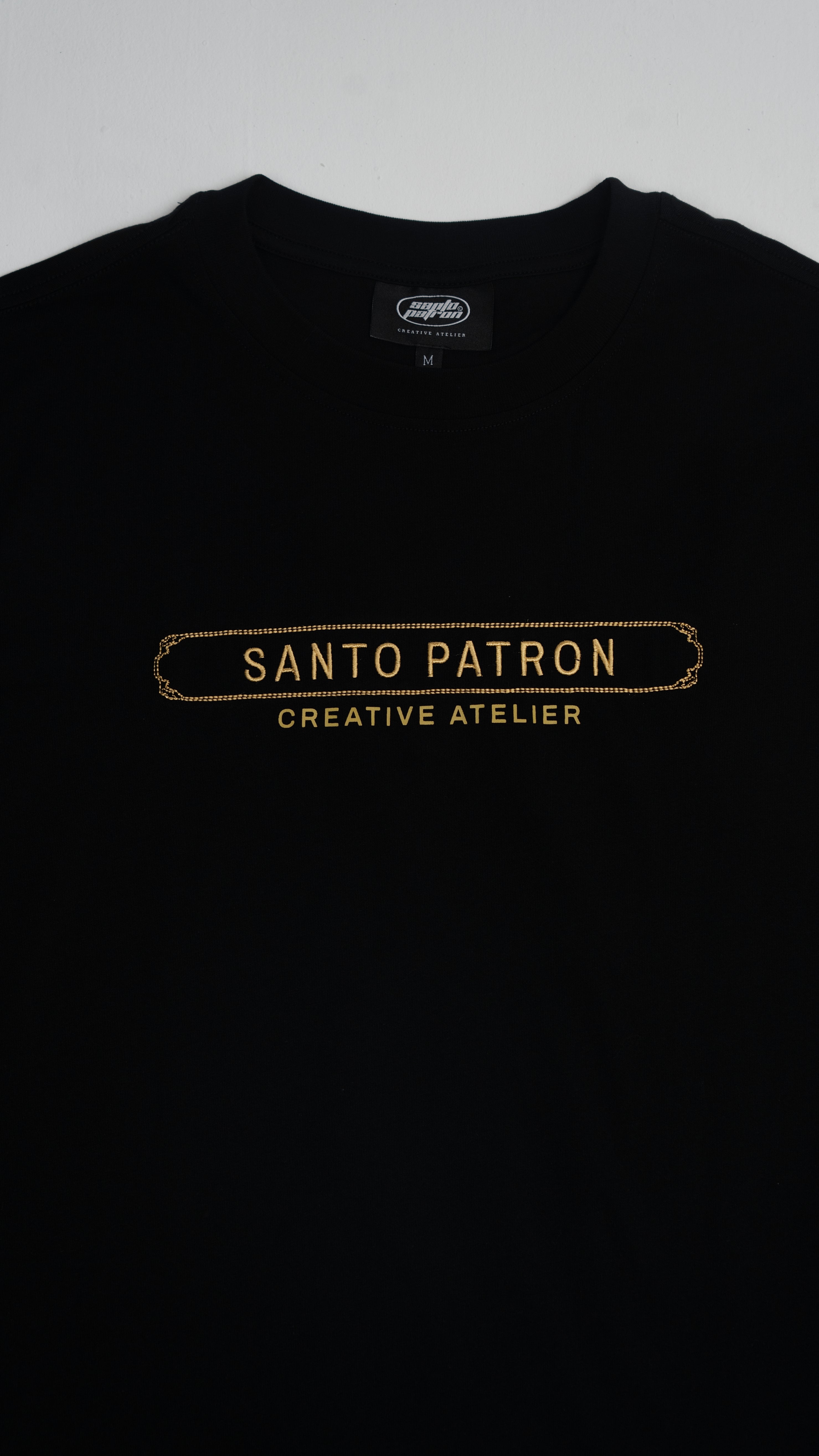 Santo Patrón Golden Chain Box Logo Tee santopatron.clothing