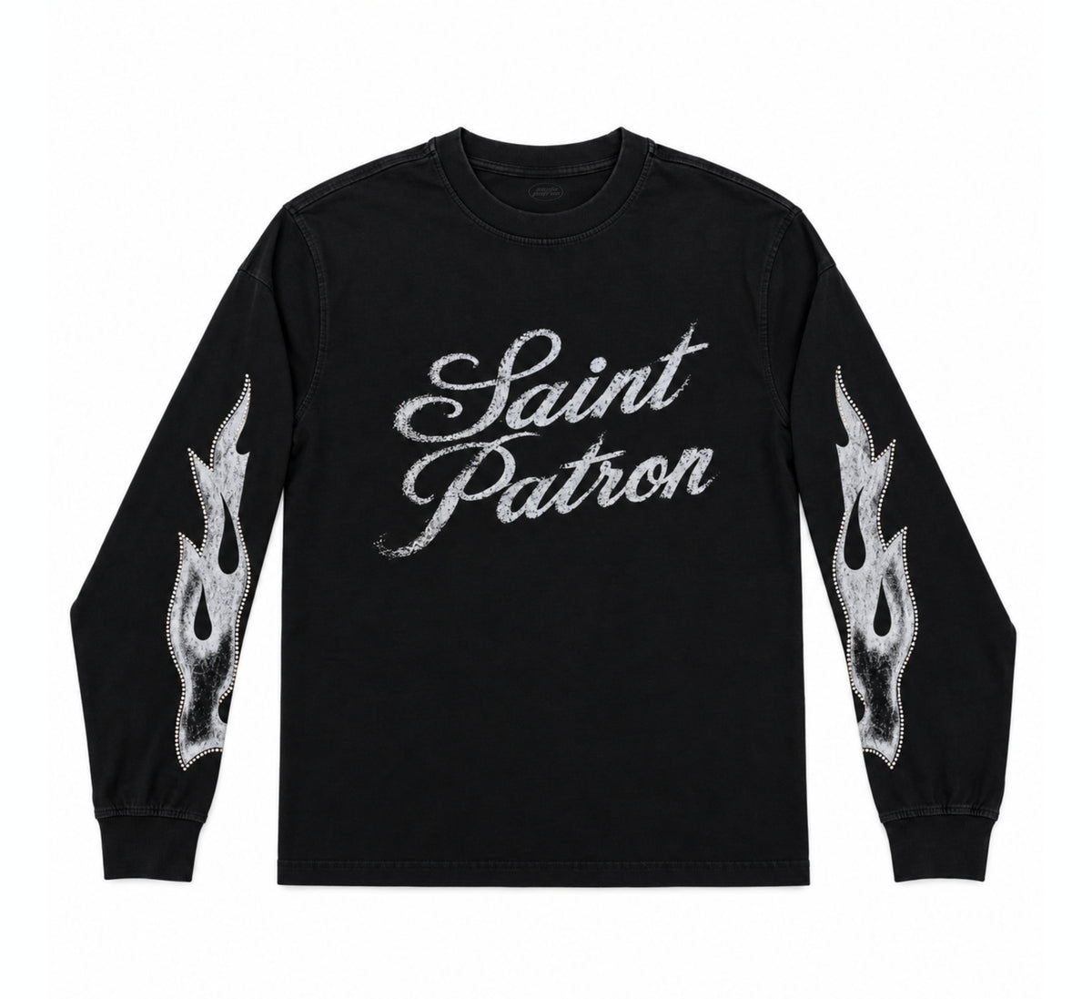 Santo Patron Flames Black Longsleeve Santo Patrón Clothing