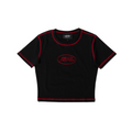 Baby Tee Black Red Lines Santo Patrón Clothing